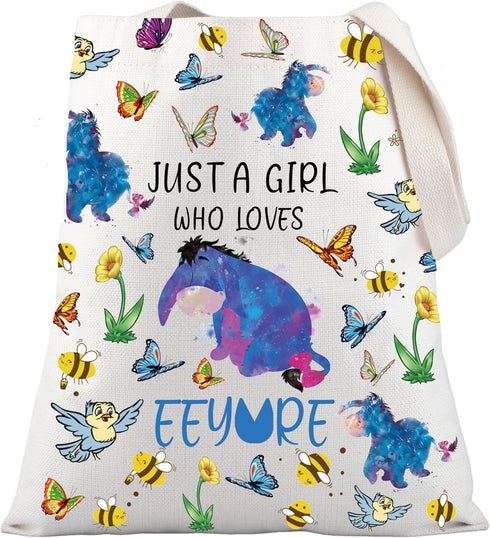 PLITI Eeyore Tote Bag Eeyore Fan Gift Cartoon Character Lover Gift Just A Who Loves Eeyore Shoulder Bag...