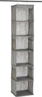Amazon Basics 6-Tier Hanging Closet Shelf Organizer With Pockets, 8.5" D x 12" W x 9" H, Grey...
