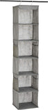 Amazon Basics 6-Tier Hanging Closet Shelf Organizer With Pockets, 8.5" D x 12" W x 9" H, Grey...