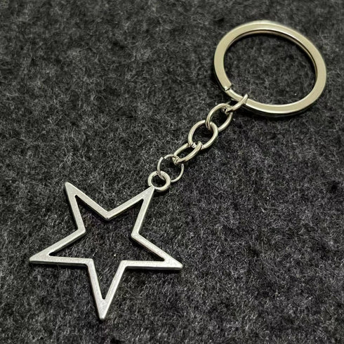 Caiyao Silver Hollow Star Keychain for Women Men Long Distance Friendship Pendant Keyring Jewelry Gift...