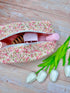 Quilted Floral Makeup Bag, White/pink floral pattern....