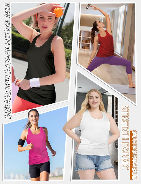 Tank Top for Women 2024, Workout Tank Tops Woman, Long Athletic Racerback Tank Tops for Women, Compression Sleeveless Shirts (X-Large, Red)...
