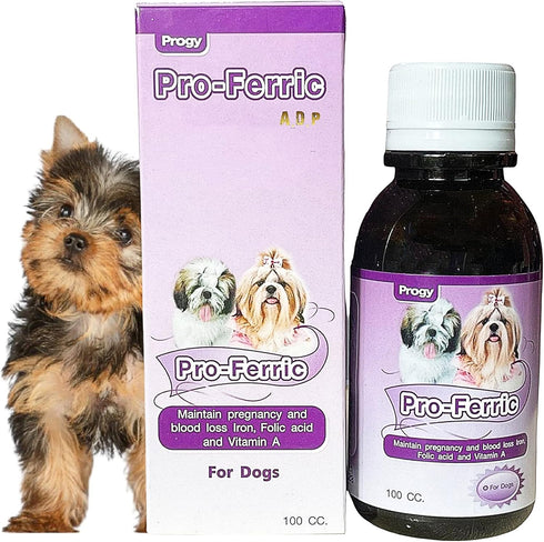 PROFERRIC 100 CC. Tonic Liquid Best Pet Booster Blood Support for Dogs Puppies Iron & Multi Vitamins Supplement Fast Increasing Animal Immunity En...