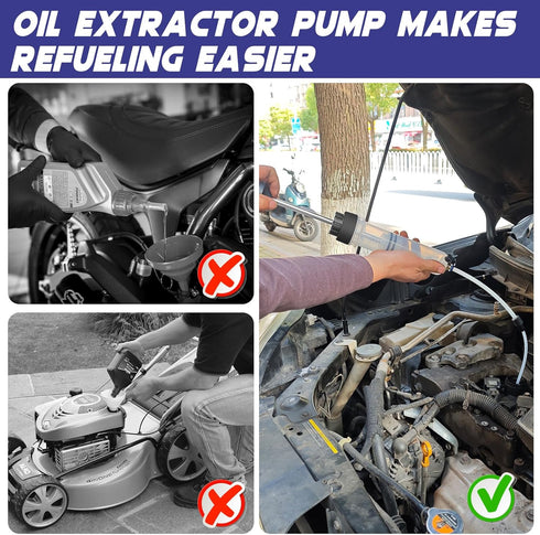 500CC Fluid Extractor, Fluid Syringe Pump, Oil Extractor for Cars/Ships/Engines/Lawn Mowers Fluid Extraction and Filling, with 2 Transparent Hose...