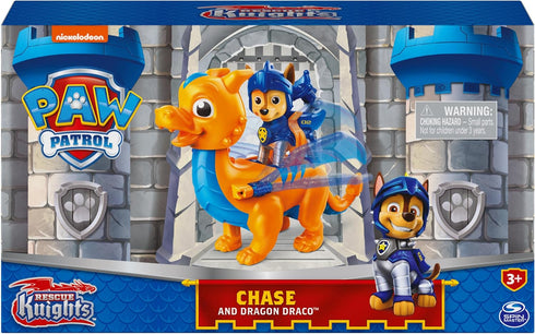 Paw Patrol, Rescue Knights Chase and Dragon Draco Action Figures Set, Kids Toys for Ages 3 and up...