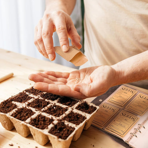 Seed Storage Organizer, 280 Pockets Seed Organizer Binder with 100pcs Sealing Seed Envelopes Garden Seed Organizer Storage Box,Seed Packet Organiz...