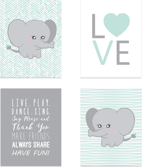 Children Inspire Design Elephant Nursery Decor, Wall Decor for Kids, Wall Art for Kids, Playroom Decor, Baby Decor, 11x14...