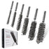 6PCS 304 Stainless Steel Bore Brush Copper Pipe Cleaner, Twisted Wire Drill Brush,1/4 Inch Hex Shank S2 Steel Handle, for Power Drill Plumbing Too...