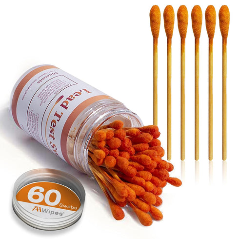 Lead Test Swab Kit (60 Rapid Home Testing Swabs) 30-Second Results. Dip in Water. Home Use for All Surfaces - Painted, Dishes, Toys, Jewelry, Meta...