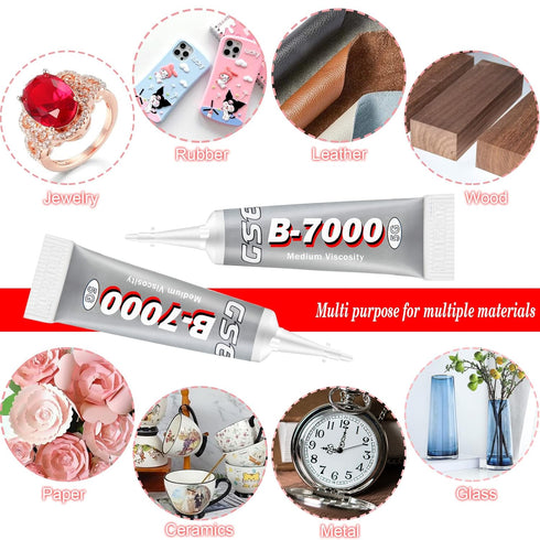 B7000 Glue Clear Adhesive Jewelry Bead B-7000 Glue for Jewelry Rhinestone DIY Cell Phone Repair Clothes Glass Metal Stone Beads Wooden Small Part ...