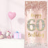 60th Birthday Door Banner Decorations for Women, Pink Rose Gold Happy 60th Birthday Door Cover Backdrop Party Supplies, Large Sixty Year Old Birth...