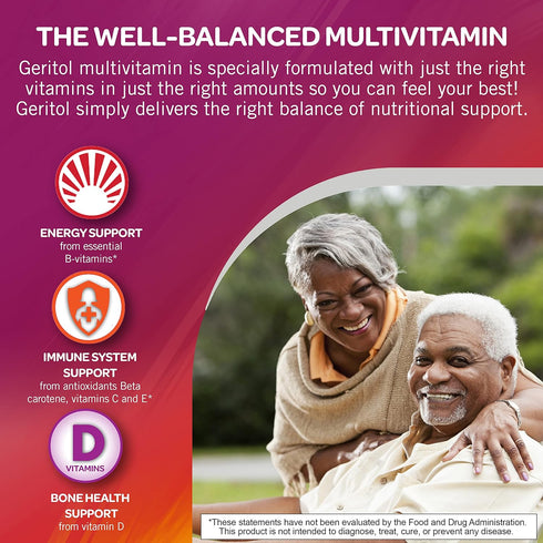 Geritol, Multivitamin Supplement, Contains B-Vitamins, Antioxidants, Vitamins C, E & D and Iron, 26 Essential Vitamins and Minerals, Gluten-Free, ...