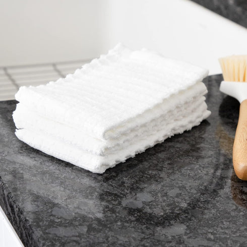 Ritz Royale Collection 100% Combed Terry Cotton, Highly Absorbent, Kitchen Dish Cloth Set, 13-3/4" x 12", 3-Pack, Solid, White...