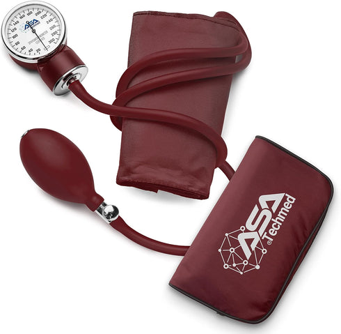 ASA TECHMED Manual Blood Pressure Monitor - Aneroid Sphygmomanometer Blood Pressure Cuff arm for Nurses Universal (Maroon) Standard...