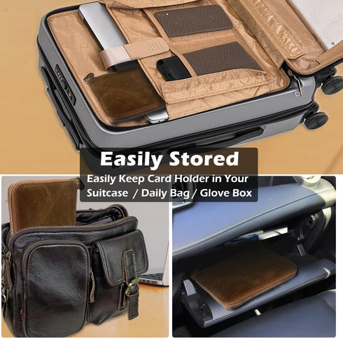 Credit Card Holder Wallet Large Leather Passport Case 42 Card Slots...