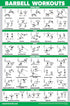 Palace Learning 3 Pack - Dumbbell Workouts + Barbell Exercises + Cable Machine Workouts - Set of 3 Workout Charts (LAMINATED, 18” x 24”)...
