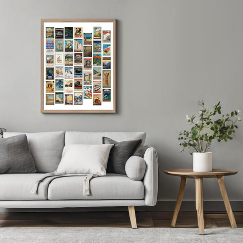 Posterizer 1 pcs-Miniature Vintage Travel Posters- California-New Zealand-Holiday Poster Collection-Gift for Men Women Entrepreneur Teens - UNFRAM...