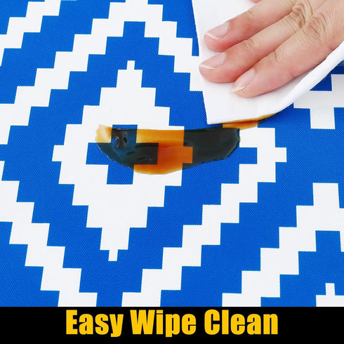 smiry Rectangle Picnic Table Cloth, Waterproof Elastic Fitted Outdoor Tablecloths for 8 Foot Tables, Wipeable Flannel Backed Vinyl Table Cover for...