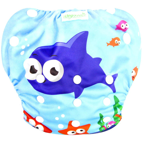 wegreeco Baby & Toddler Snap One Size Adjustable Reusable Baby Swim Diaper (Sea-Elves, Large, 3 Pack)...
