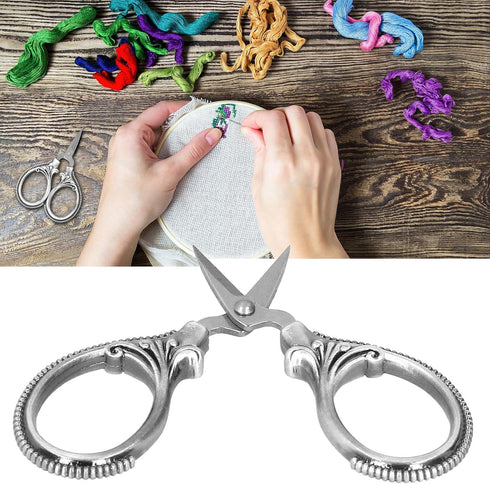 Stainless Steel Sewing Scissors Portable Thread Embroidery Tailor Handicraft Scissors Antique Copper (Silver)...