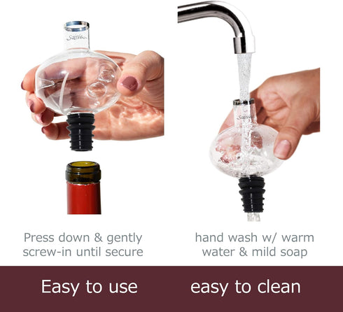 Soireehome - In Bottle Wine Aerator - For Red Wine, White Wine, And Rose Wine! - Made Of Glass, Makes Your Wine Taste Better...