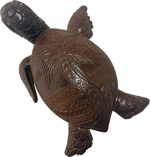 6-Inches Imitative Wood Carving Sea Turtle Statue Resin Hawaiian Turtles Sculpture Garden Tortoise Figurine for Home Decoration Outdoor Patio Lawn...
