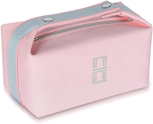 Fashion Makeup Bag for Women, Orange Red Canvas Make up Travel Bag, Hanging Cosmetic Bag Organizer for Women?Full updated ?...