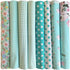 8pcs 18 x 22inches (46x56cm) Cotton Fabric Green Pattern Pre-Cut Quilt Squares Fat Quarters Fabric Bundles for Sewing and Quilting...