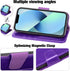 Arae Compatible with iPhone 13 Case with Card Holder and Wrist Strap Wallet Flip Cover for iPhone 13 6.1 inch,Purple......