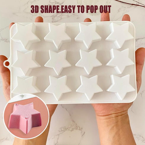 Star Chocolate Mold 2 Pack Candy Silicone Molds Star Shape Gummy Molds Jello Molds Pudding Molds Soap Molds Cookie Molds Fourth Of July Silicone M...