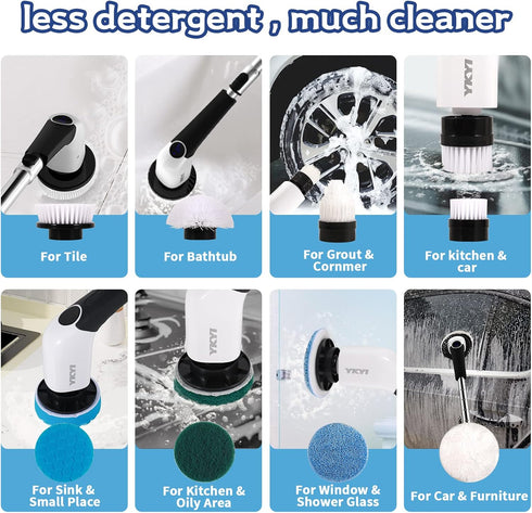 Replaceable Brush Heads Set,8 Pack for ???????????????? ???????? ????????????????,Suitable for Model ANS-8051A/8050 Power Shower Scrubber,for Hous...