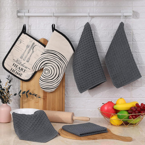 Homaxy Premium Microfiber Waffle Weave Kitchen Dish Cloths, 12 x 12 Inch Ultra Absorbent and Solid Color Dish Towels for Kitchen Fast Drying Dishc...