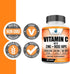 American Standard Supplements Vitamin C 2000mg, Zinc 40mg, and Rose HIPS 50mg Per Serving – Vegan, Gluten Free, Non-GMO (120 Count)...