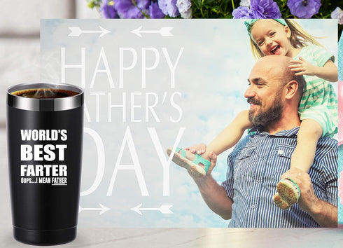 momocici World's Best Farter I Mean Father 20 OZ Tumbler.Father Gifts.Dad Gifts from Daughter,Son,Wife.Birthday Christmas Gifts for New Dad,Father...