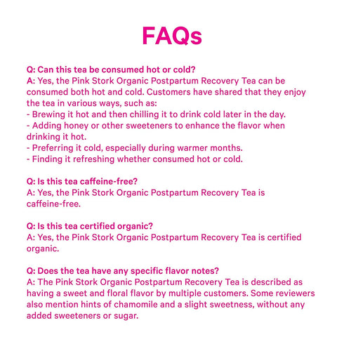Pink Stork Postpartum Recovery Herbal Tea, Organic Red Raspberry Leaf with Chamomile, Hormone Balance for Women After Labor and Delivery, Strawber...