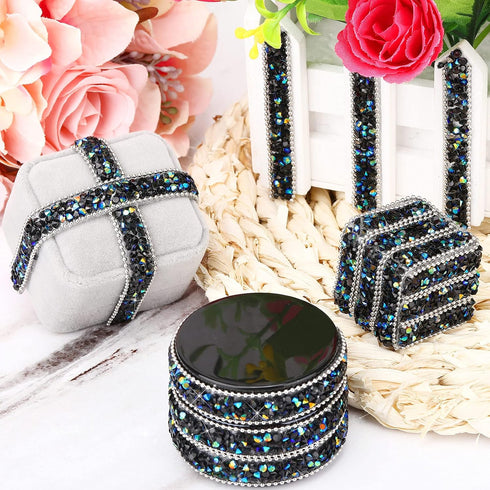 Hicarer 3 Yards Resin Rhinestone Ribbons for Wedding Self Adhesive Diamond Crystal Ribbon Roll Glitter Resin Diamond Belt Bling for Craft DIY Bag ...