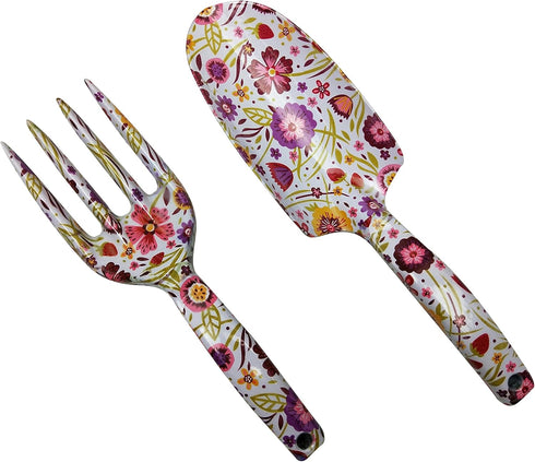 Floral Print Garden Tools Set for Women Trowel and Fork...