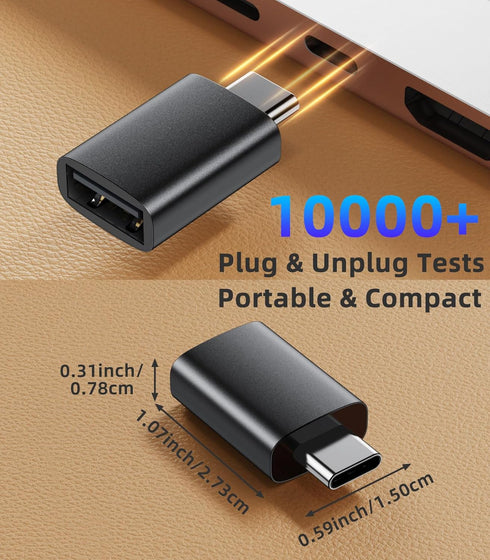 MoKo USB C to USB Adapter 10Gbps, USB C 3.2 Gen 2 Male to USB A Female Adapter Compatible with iPhone 15 Pro Max, MacBook Pro, iPad, iMac and Thun...