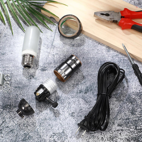 Honoson Lamp Kit for Repair Lamp Replacement for Table Lamps with 3 Way Socket Lamp Repair Kit Rewire Finish Kit Lamp Wiring Parts for Antique DIY...