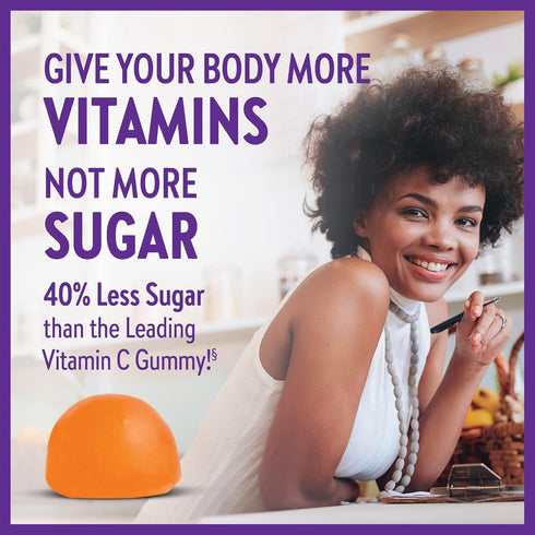 New Chapter Vitamin C+ Gummies – 40% Less Sugar§, Excellent Source of Vitamin C, TWO Daily Gummies for Immune Support with Acerola Cherry, Vegan, ...