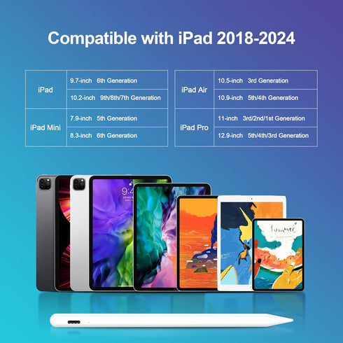 Stylus Pencil Fit for iPad 10th Generation Gen 10.9" 2022 with Palm Rejection, iPad Pen Compatible with 2018-2024 iPad 9th-6th Gen/iPad Pro 11&12....