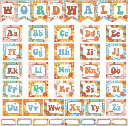 gisgfim Word Wall Classroom Bulletin Board Set Classroom Alphabet Letters for Wall Alphabet Classroom Decoration Supplies for Home Preschool Prima...