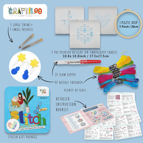 CRAFTILOO Embroidery Kit for Beginners Cross Stitch Kits for Beginners Needlepoint kits for Adults Embroidery kits for Adults Cross Stitch kit Beg...