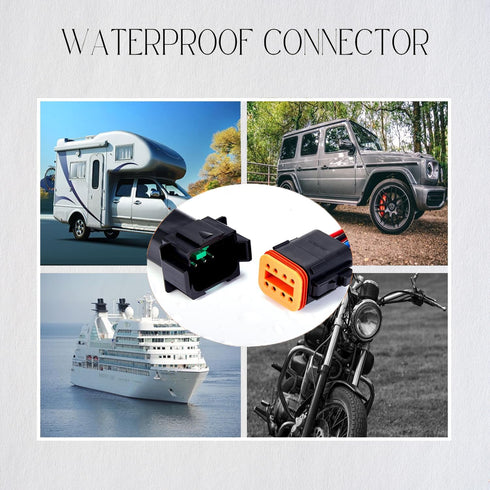 8 Pin Waterproof Connector,8 Wire Electrical Car Auto Connector,With 20CM 16AWG Long Male Female Plug Quick Disconnect Wire Connectors for Car Tru...