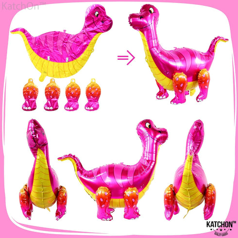 KatchOn Giant Pink Dinosaur Balloons - 35 Inch, Pack of 2 | Girl Dino Party Decorations | Birthday Decorations...