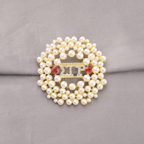 CENWA SGRHO Greek Sorority Brooch Pin 1922 Pearl Sorority Gift Sorority Jewelry Gift (Round Sigma pin)...