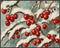 Posterizer 1 pcs-berries in snowy winter scene-oil painting style -4-Landscape & Nature Art-GIft for Men Women Teens-Living Room Bedroom Decor- un...