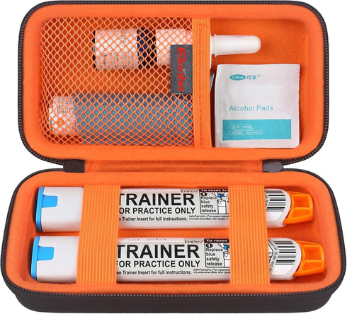 EpiPen Carrying Case, Travel Medicine Kit for 2 Epi Pens or Auvi Q, Asthma Inhaler, Nasal Spray, Allergy Meds, Diabetic Supplies, Ventolin Inhaler...