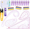 Sewing Ruler 4 Styles Clothing Patterning Ruler Sewing French Curve Ruler Metric Shaped Plastic Sewing Tools Include Fabric Chalk Sewing Clips Per...