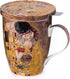 McIntosh Gustav Klimt The Kiss Fine Bone China (15 oz) Tea Mug with Infuser and Lid in Matching Gift Box...